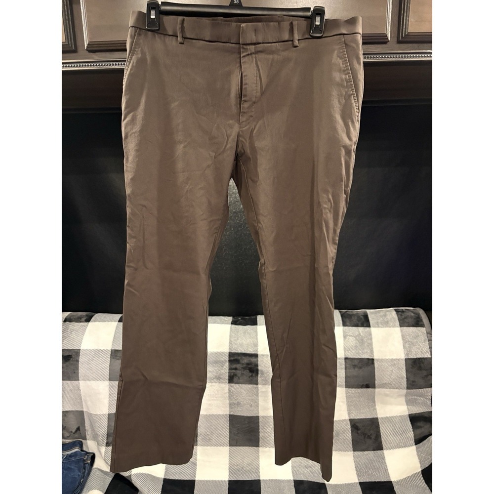 Ralph Ralph Lauren Men's Brown Dress Pants 38x30 Flat Front Stretch Career Slack